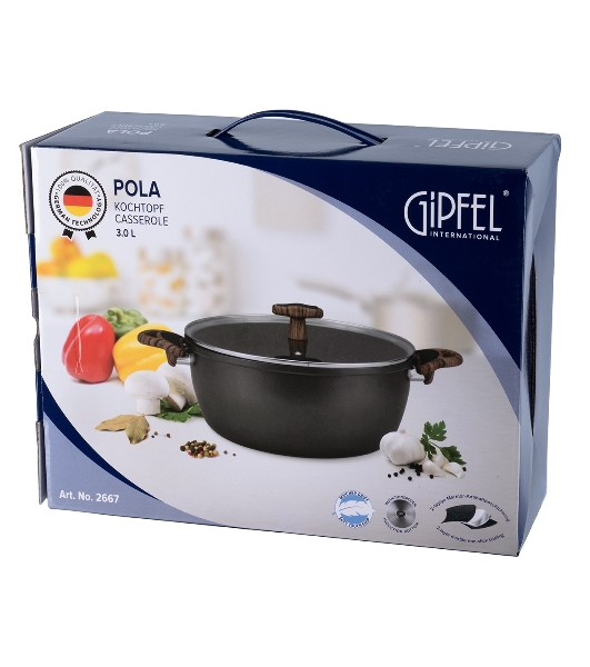 Кастрюля POLA 20х9,5см/2,3 л из прессованного алюминия