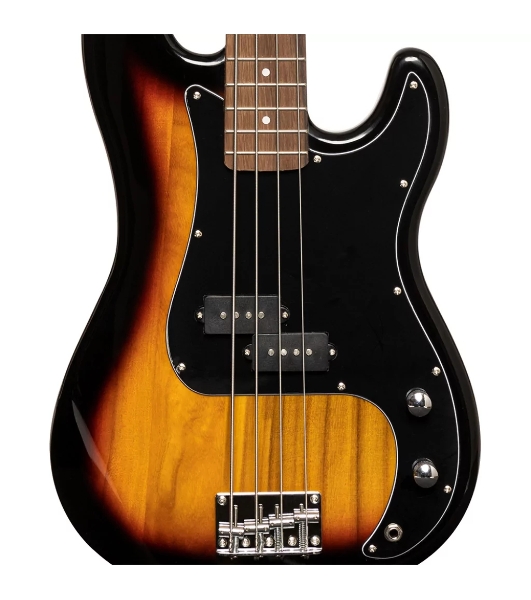 Бас-гитара STAGG SBP-30 SNB 4-х струнная форма Precision Bass, корпус павловния, гриф клен, накладка грифа палисандр, 20 ладов, мензура 867 мм, колки никелированные, бридж PB Classic, звукосниматели 1xPB, регуляторы 1x громкости, 1x тона, цвет Sunburst