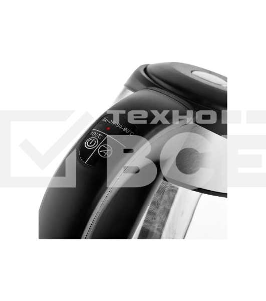 Чайник электрический BRAYER BR1021 2200Вт.1,7 л, стекло, эл.уп, 60-100 °С, Под. t, подсветка, черн.