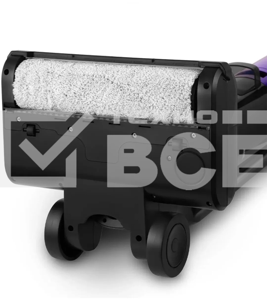 Пылесос вертикальный моющий Kitfort КТ-5176 черный/фиолетовый, питание от аккумулятора, 200 Вт, уборка влажная, пылесборник 0.75 л, работа от АКБ max 35 мин.