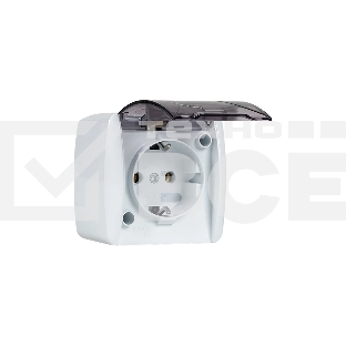 Розетка EKF EQR16-029-30-54-T PROxima Владивосток 1-местная 16А с заземлением с прозрачной крышкой IP54