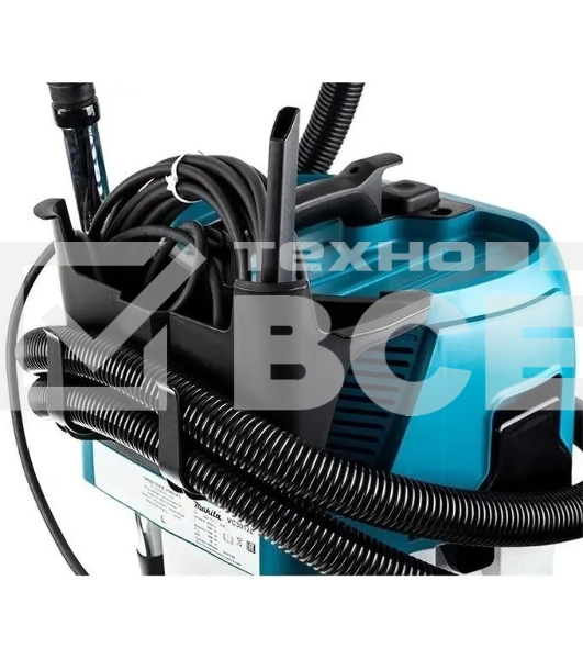 Строительный пылесос Makita VC3012L синий, 1200 Вт, уборка сухая/влажная, пылесборник мешок/контейнер, 30 л