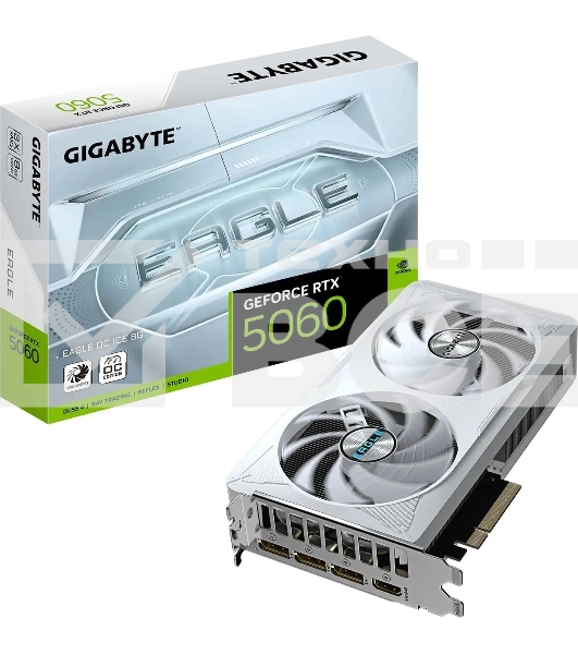 Видеокарта Gigabyte PCIE16 RTX 5060 8Gb GV-N5060EAGLEOC ICE-8GD
