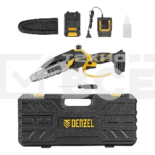 Цепная мини-пила аккумуляторная бесщет. Denzel CCS-150, шина 150 мм, Li-Ion, 20 В