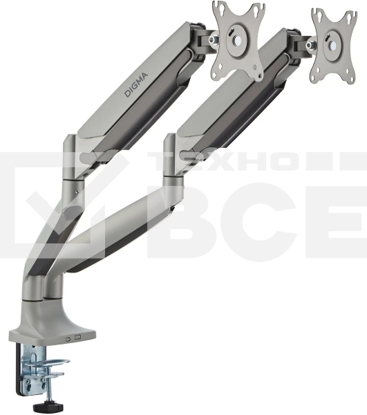 Кронштейн для мониторов ЖК Digma D-MM302D серый 17'-35' макс.9кг крепление к столешнице поворот и наклон