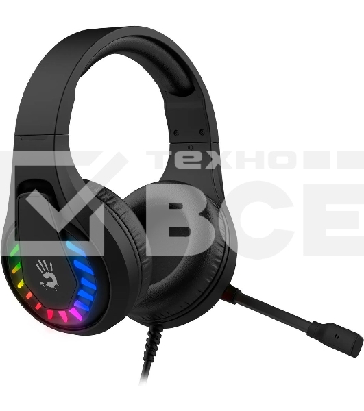 Гарнитура проводная с микрофоном A4Tech Bloody G230 черный 2м накладные USB оголовье (G230)