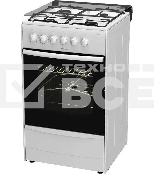 Плита комбинированная Darina 1B KM 441 306 W белый/черный, конфорок 4 шт, духовка 50 л, 50 см x 85 см x 53 см