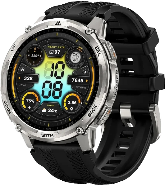 Умные часы KOSPET Tank T4C, 1.5' AMOLED, Bluetooth, IP69K, серебристый