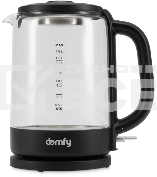 Чайник электрический Domfy DSB-EK304 1.7л. 2200Вт черный (корпус: стекло)