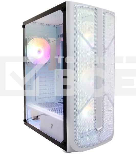 Компьютерный корпус 1STPLAYER FIREBASE X4 White / ATX, TG / 4x120mm LED fans inc. / X4-WH-4F1-W