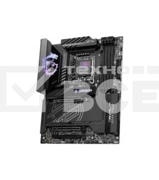 Материнская плата MSI MPG Z890 CARBON WIFI, LGA 1851, Intel Z890, 4xDDR5, 4xSATA, 5xM.2, 1xPCI-E 5.0 x16, 1xPCI-E 5.0 x8, 1xPCI-E 4.0 x4, 1xHDMI, 2xUSB-C Thunderbolt 4, 1xUSB-C 3.2 Gen 2, 10xUSB-A 3.2 Gen 2, 2x 5Gb LAN, 2x3.5 мм, 7.1, ATX