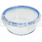 Форма для запекания ЗАБАВА РК-0106/2 круглая с герм.крышкой из жаропр. стекла 1,0 л 17,4*6,7 см, фото 1