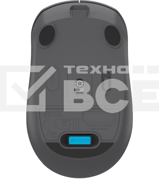 Мышь беспроводная A4Tech Fstyler FG15C Air2 серый, 1200 dpi, радиоканал, USB, кнопки - 3