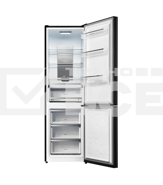 Холодильник Kuppersberg RFCN 2013 BG черное стекло двухкамерный 240/95л морозилка снизу, No Frost