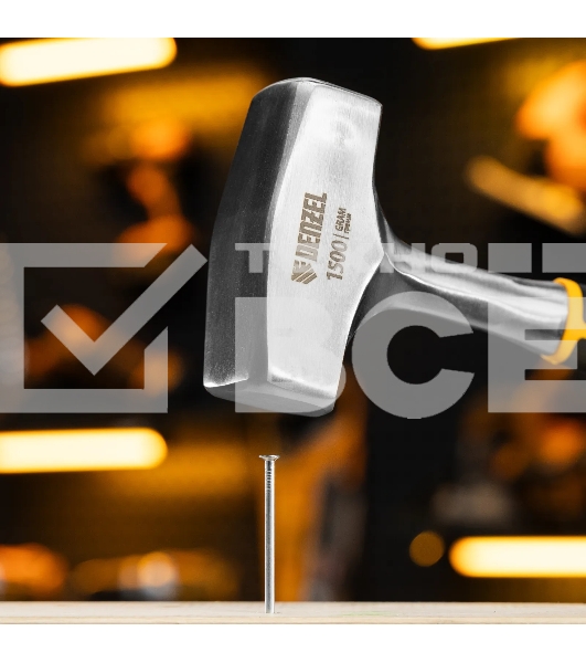 Кувалда Denzel 1,5 кг, цельнометаллическая, двухкомпонентная рукоятка