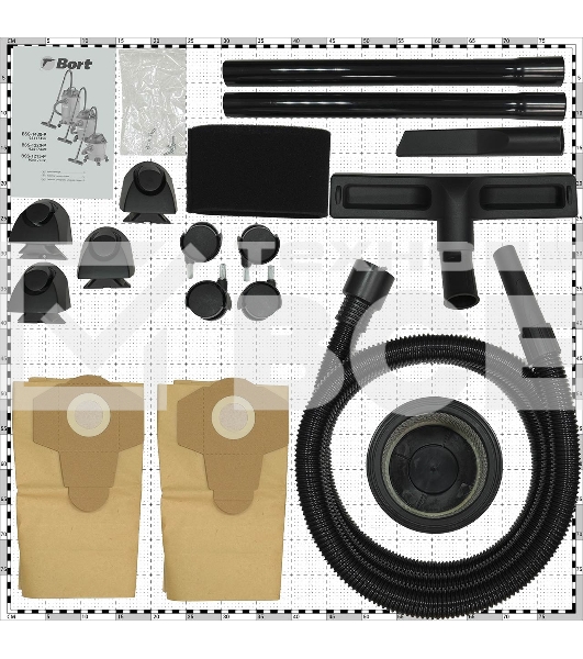 Строительный пылесос Bort BSS-1220-P 1200Вт (уборка: сухая/влажная) синий