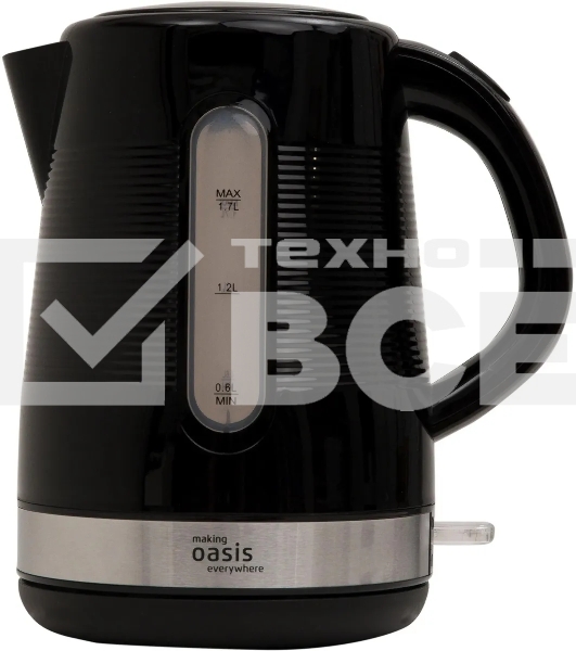Чайник электрический Oasis making everywhere K-1PB 1.7 л, 2200 Вт, черный