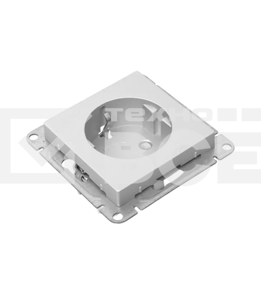 Механизм розетки EKF UP1-SOA-110 16А, с заземлением, без шторок, алюминий Эпика