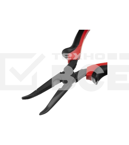 Длинногубцы Matrix black nickel 200 мм, изогнутые, двухкомпонентные рукоятки