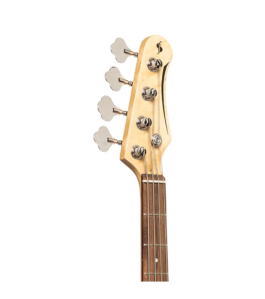 Бас-гитара STAGG SBP-30 SNB 4-х струнная форма Precision Bass, корпус павловния, гриф клен, накладка грифа палисандр, 20 ладов, мензура 867 мм, колки никелированные, бридж PB Classic, звукосниматели 1xPB, регуляторы 1x громкости, 1x тона, цвет Sunburst