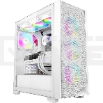 Компьютерный корпус PCCooler C3D510 WH ARGb, Tempered Glass Full Tower, White, TG, 0.7 SPCC, 3x120мм ARGb E-ATX, ATX, mATX, mITX 170/390/410мм 2x2.5