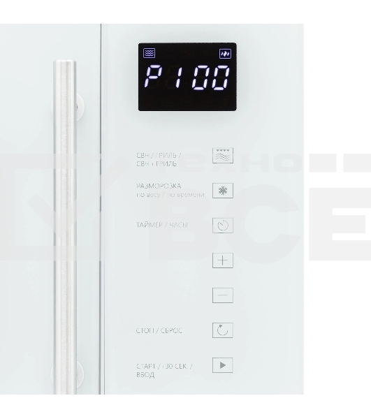 Микроволновая печь встраиваемая Krona RIFLESSO 60 WH V2 белое стекло, 25 л, 900 Вт, переключатели - сенсор