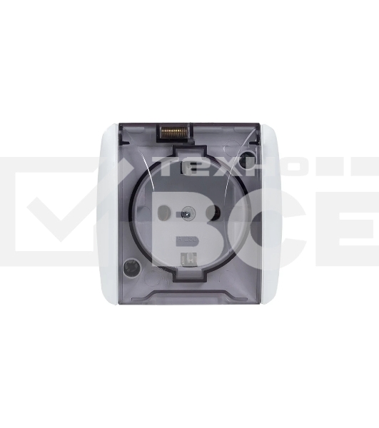 Розетка EKF EQR16-029-30-54-T PROxima Владивосток 1-местная 16А с заземлением с прозрачной крышкой IP54