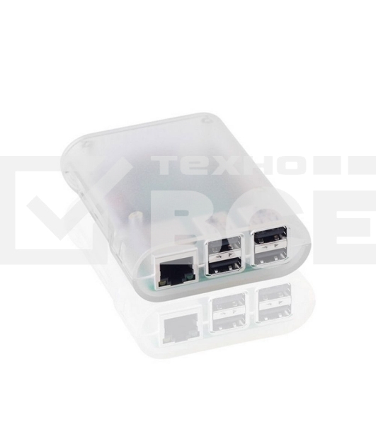 Корпус ACD Transparent RA076 ABS Plastic Injection Molding case with Stripe for Raspberry Pi 3 B (прозрачный, овальный на винтах)(RASP1795)