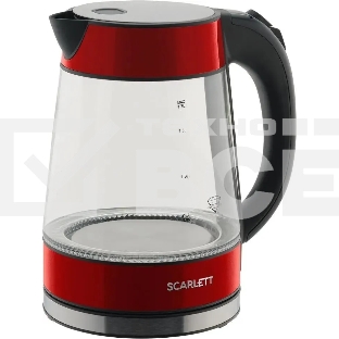 Чайник электрический Scarlett SC-EK27G79 красный, 2200 Вт, 1.7 л