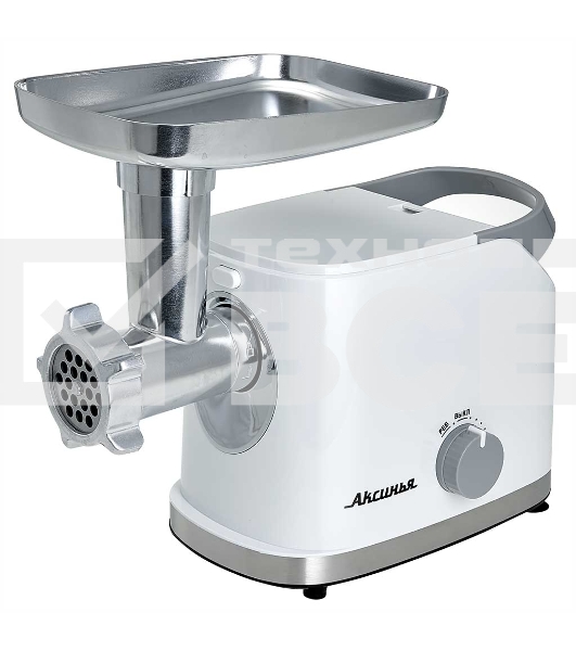 Мясорубка электрическая АКСИНЬЯ КС-2004 белый, 3000 Вт, 3.0 кг/мин, реверс, защита от перегрузки, насадки - 6