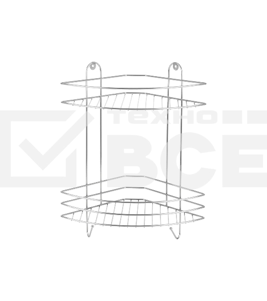 Полка угловая двухъярусная РЫЖИЙ КОТ Vento Plus 23*23*41,5 см хром (310848)