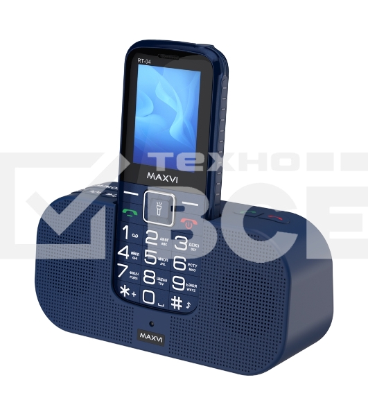 Телефон Maxvi RT-04 blue + док-станция