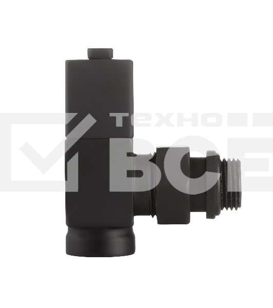 Набор дизайн-вентилей CUBE, угловой черный 1/2