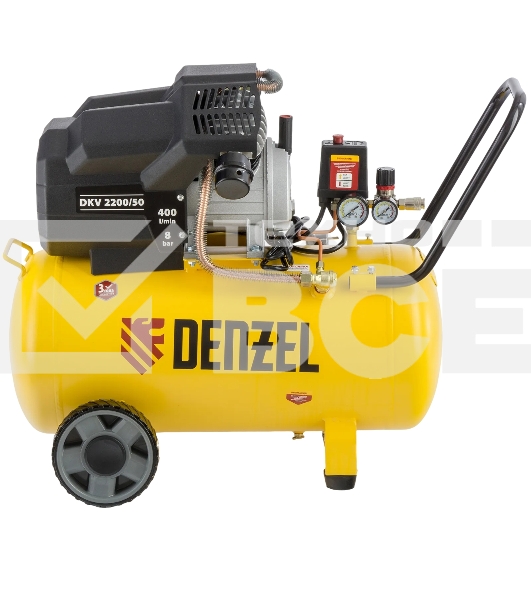 Компрессор воздушный Denzel DKV2200/50,Х-PRO 2,2 кВт, 400 л/мин, 50 л