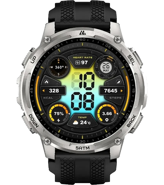 Умные часы KOSPET Tank T4C, 1.5' AMOLED, Bluetooth, IP69K, серебристый