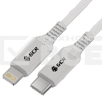 Кабель GCR PREMIUM 3.0m TypeC/Lightning MFI POWER DELIVERY 18 W, быстрая зарядка, белый силикон, AL case белый, белый ПВХ, GCR-53756, фото 1