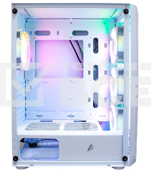 Компьютерный корпус 1STPLAYER FIREBASE X4 White / ATX, TG / 4x120mm LED fans inc. / X4-WH-4F1-W
