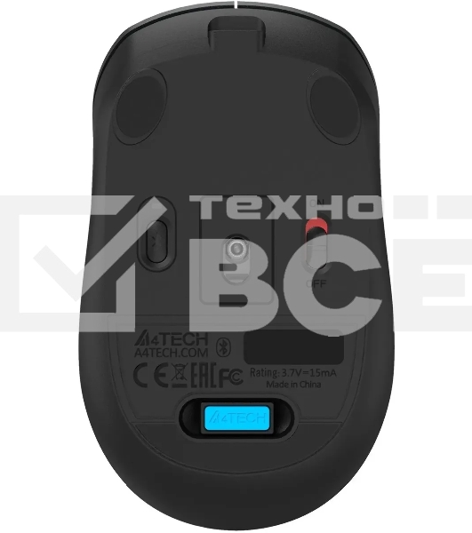 Мышь беспроводная A4Tech Fstyler FB26CS Air2 серый/черный, 2000 dpi, радиоканал, Bluetooth, USB, кнопки - 4