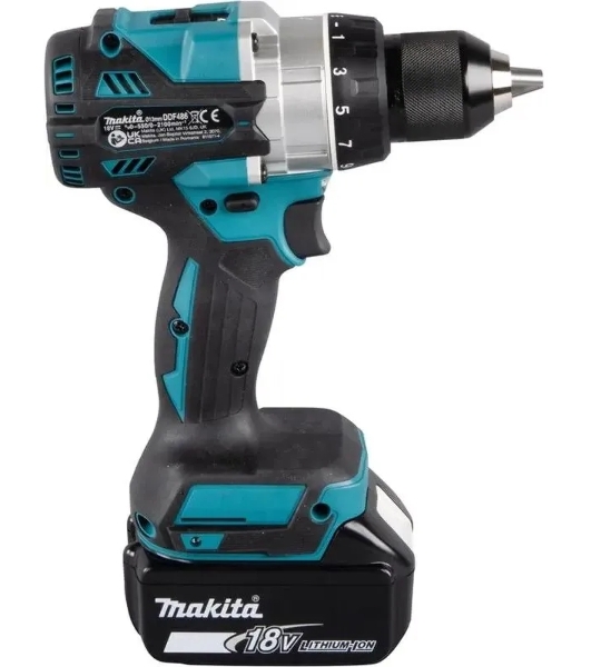 Дрель-шуруповерт Makita DDF486RT Аккумуляторная, Кейс