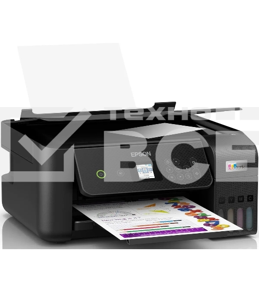 МФУ струйный Epson L3260, A4, цветной, печ. до 33 стр/мин. (ч/б) до 15 стр/мин. (цвет), 1440 x 5760 dpi (печать) 1200x2400dpi (скан.), USB, Wi-Fi, Air Print, Mopria
