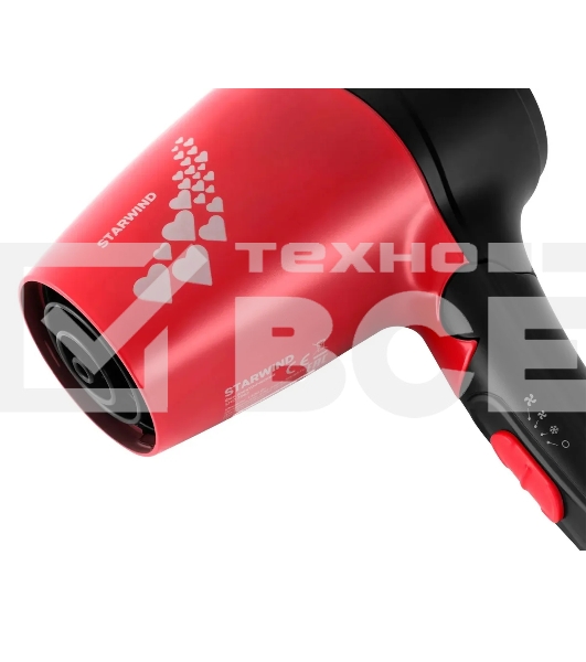 Фен Starwind SHD 7065 1400Вт черный/красный