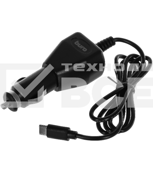 Автомобильное зарядное устройство Buro BUCC1 2A кабель USB Type C черный (BUCC10S00CBK)