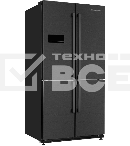 Холодильник Kuppersberg NMFV 18591 DX темный металл трехкамерный 390/170л морозилка снизу, No Frost, Side by Side