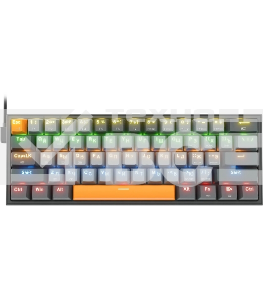 Клавиатура проводная REDRAGON Fizz RU,Rainbow,красные свитчи, механическая