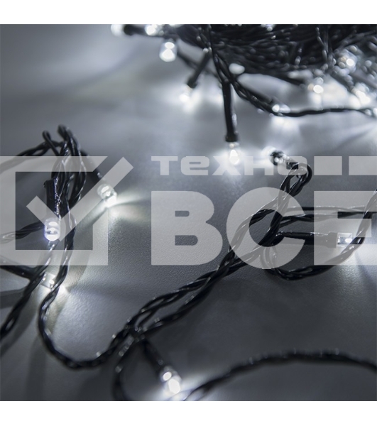 Гирлянда светод. рисовая Funray RL-110W, 10м, 100LED, хол.белый, темно-зел. шнур 0,7м, контроллер