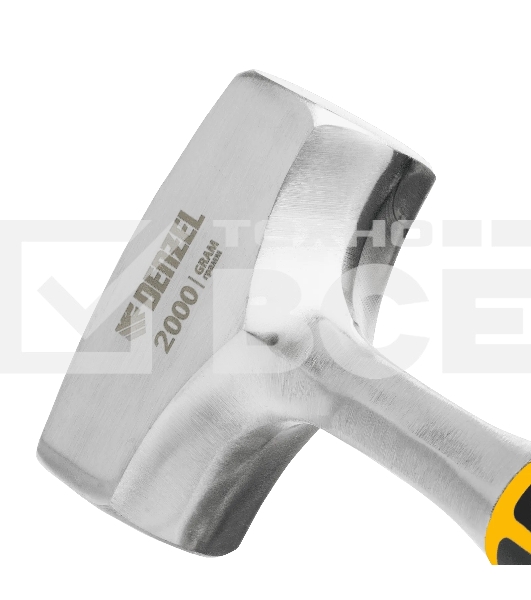 Кувалда Denzel 2 кг, цельнометаллическая, двухкомпонентная рукоятка