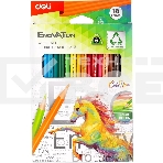 Карандаши цветные Deli EC113-18 Enovation, трехгранный профиль, пластик 18 цветов, коробка с европодвесом (18шт), фото4