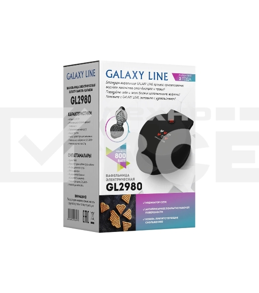 Вафельница Galaxy Line GL 2980 800Вт черный