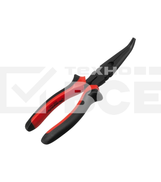 Длинногубцы Matrix black nickel 200 мм, изогнутые, двухкомпонентные рукоятки