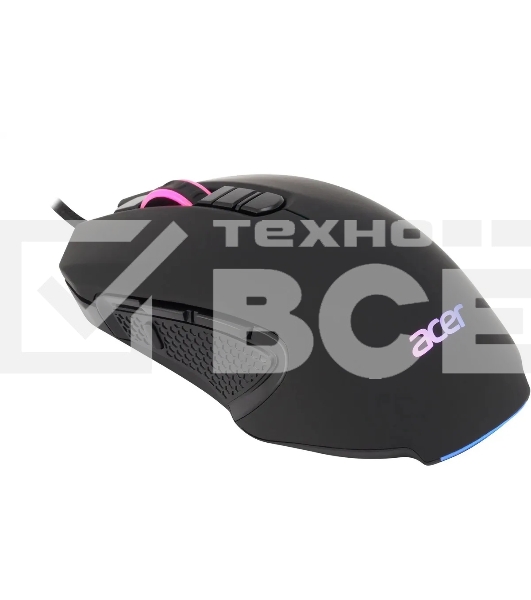 Мышь проводная Acer OMW160 черный, 6400 dpi, USB, кнопки - 8